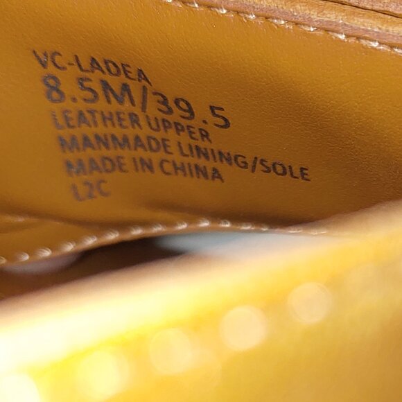 Vince Camuto Ladea Slip On Leather Buckle Sandals Golden Walnut Brown Sz 8.5 - Picture 4 of 10